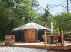 Yurt 1 front idyllic glamping site in Wye Valley