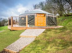 Yurt 4 brand new cover and deck at Wye Valley glamping site