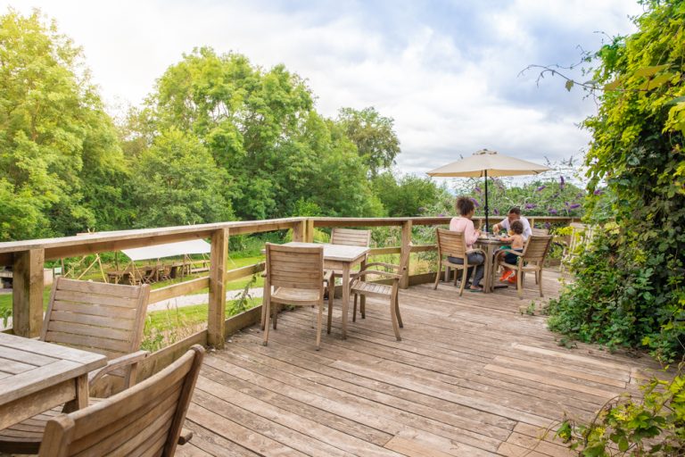 Eating on the deck