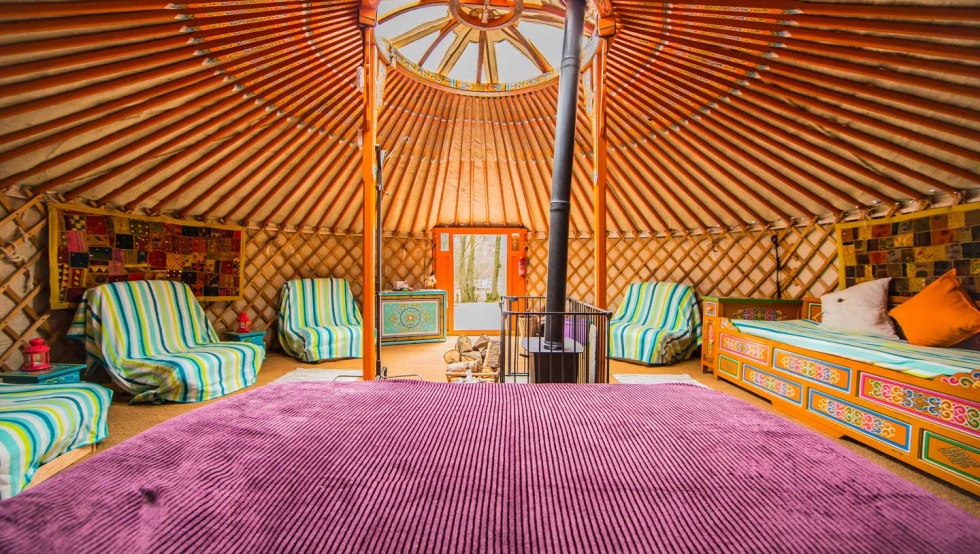 interior yurt, looking out