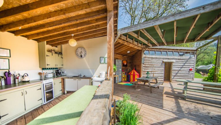 Kitchen and eating area yurts