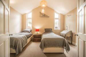 Twin bedroom sleeps 6 holiday home Wales